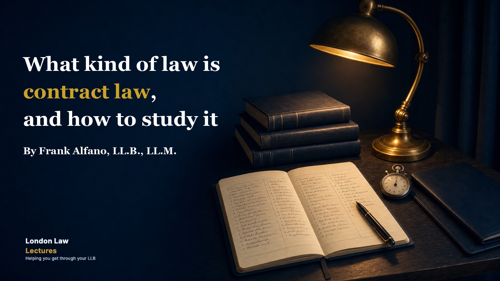 What kind of law is contract law, and how to study it